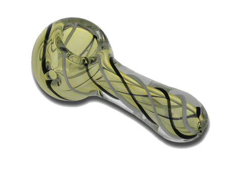Black&Green Spiral Glass Pipe - Puff Puff Palace