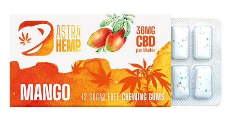 Astra Hemp Sugar Free Chewing Gum 36mg CBD - Mango