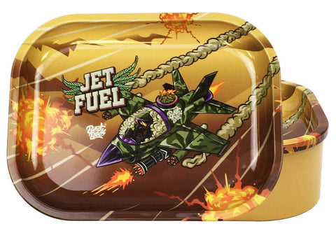 Best Buds Tin Stash Box & Rolling Tray - Jet Fuel