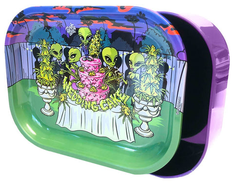 Best Buds Tin Stash Box & Rolling Tray - Wedding Cake