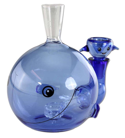 Black Leaf ''Blue Whale'' Glass Bubbler Bong