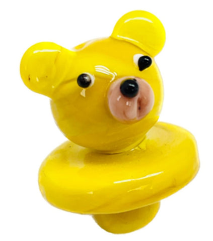 Black Leaf ''Bear'' Glass Carb Cap - Yellow