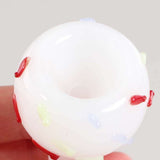 Black Leaf ''Cupcake'' Glass Percolator Bong White