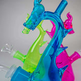 Black Leaf ''Dragon'' Oil & Herb Glass Bong - Pink