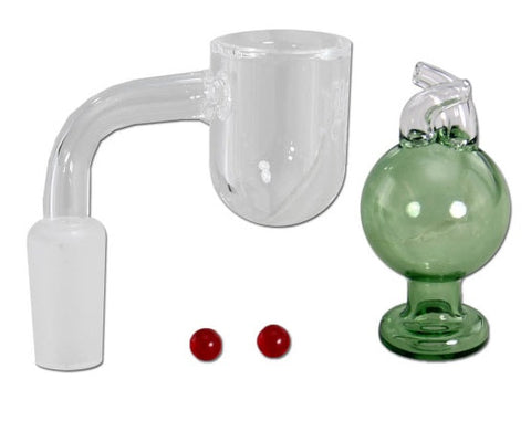 Black Leaf Quartz Banger Carb Cap Terp Pearls Set