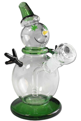 Black Leaf ''Snowman'' Glass Bong Green