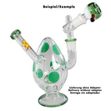 Black Leaf ''Spotted Egg'' Small Glass Percolator Bong Green