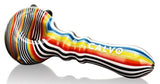 Calvo ''Circled Spoon'' Glass Smoking Pipe - Rainbow