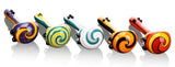 Calvo ''Thin Spoon'' Glass Smoking Pipe - White/Turquoise