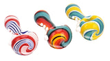 Calvo ''Thick Spoon'' Glass Smoking Pipe - Yellow/Blue