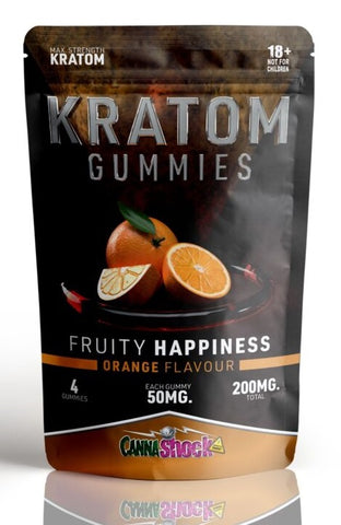 CannaShock ''Fruity Happiness'' Kratom Gummies - Orange