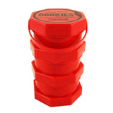 Cookies 3 Parts Red Stacked Storage Jar