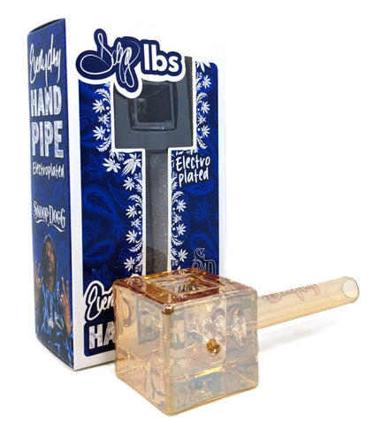Dogg Lbs ''Electroplated Cube'' Glass Hand Pipe - Gold