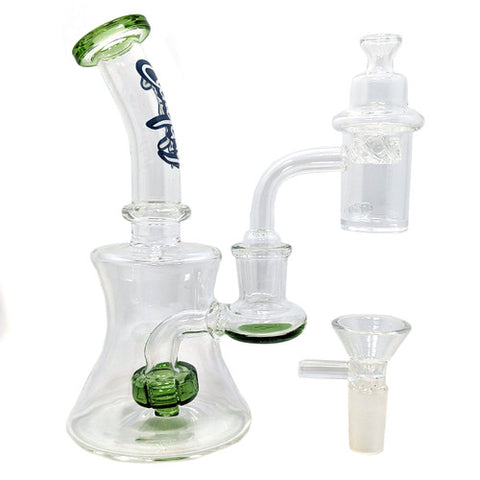 Dogg Lbs ''Everyday Mini RIg'' Small Glass Dab Rig Set - Green