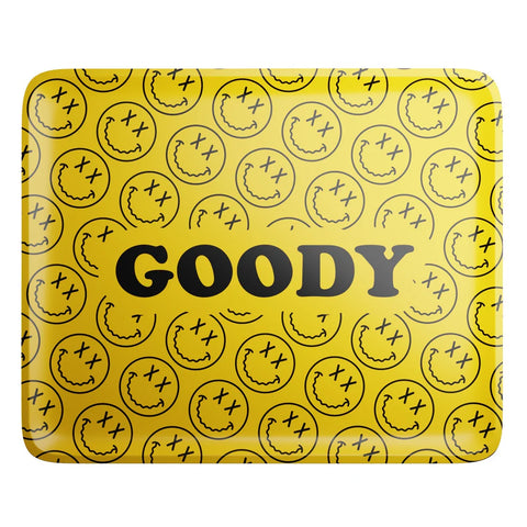Goody Glass ''Pattern'' Rolling Tray Large Yellow