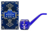 Hemper ''Jeweled Egg'' Glass Sherlock Hand Smoking Pipe Blue