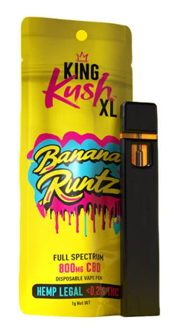 King Kush XL 800mg CBD Disposable Vape Pen - Banana Runtz