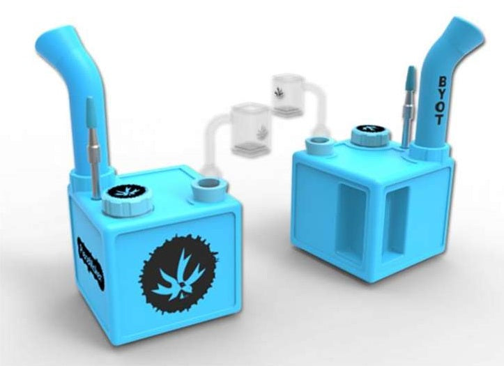 Piecemaker ''Glow Cube'' Silicone Dab Rig Blue • Buy | Puff Puff Palace