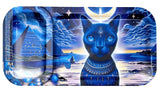 V-Syndicate ''Duotray'' Metal Rolling Tray With Stash Box - Feline Pharaoh
