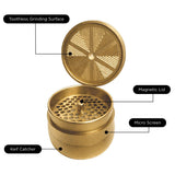 V-Syndicate ''Gridlock'' Large Toothless Herb Grinder 72mm - Gold