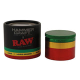 RAW x Hammer Craft ''Rasta'' Large Grinder 4 Parts (60mm)