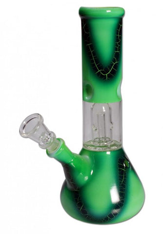 Glass Ice Bong With Dome Percolator - Green