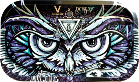 Owl Metal Rolling Tray Large - Puff Puff Palace